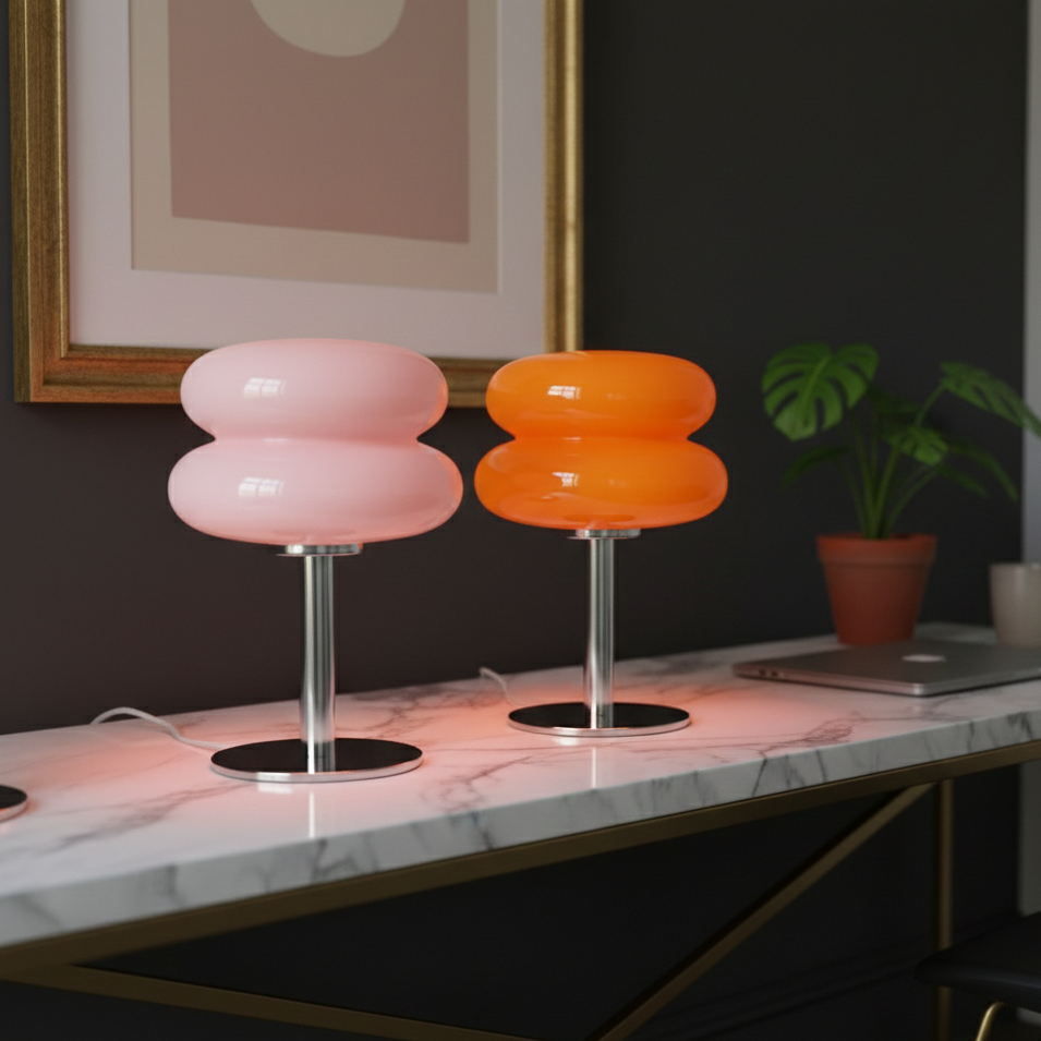 The "Egg Tart" Macaron Glass Table Lamp