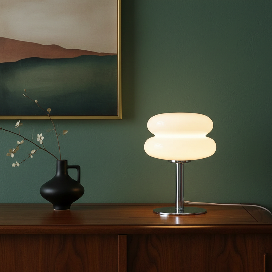 The "Egg Tart" Macaron Glass Table Lamp | Modern